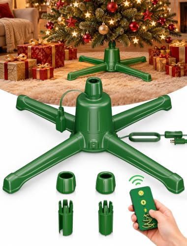 COOLWUFAN Rotating Christmas Tree Stand for 9 ft Artificial Trees