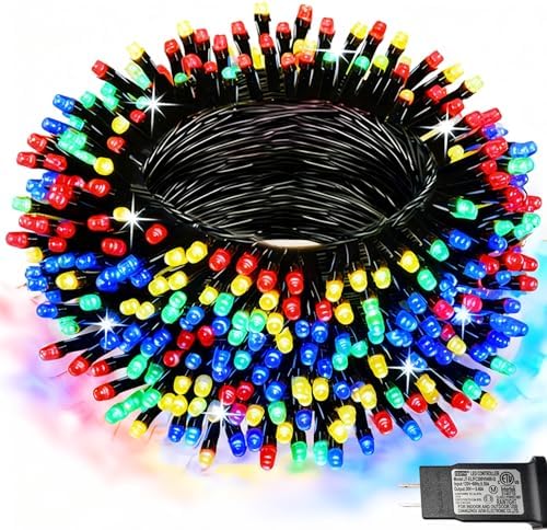 Pooqla 200 LED Colorful Christmas Lights Outdoor String Lights, 66 ft