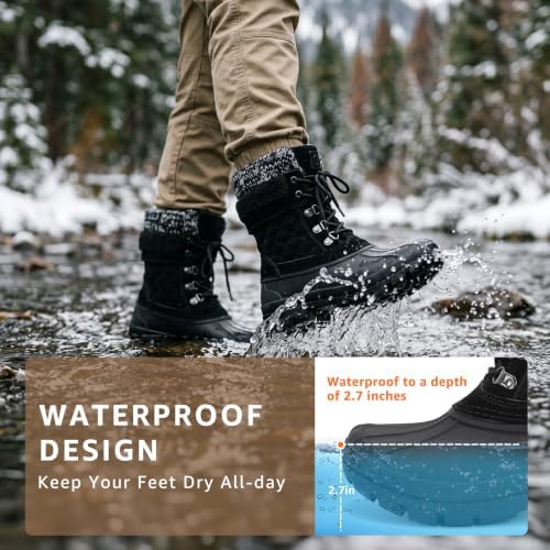 STQ Women's Duck Boots Waterproof Winter Snow Boot