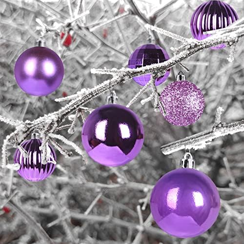 Iris Purple 2.5" Christmas Balls Christmas Tree Decoration Ornaments Shatterproof Hanging Balls for Birthday Halloween Holiday Wedding Decorations Set of 36pcs