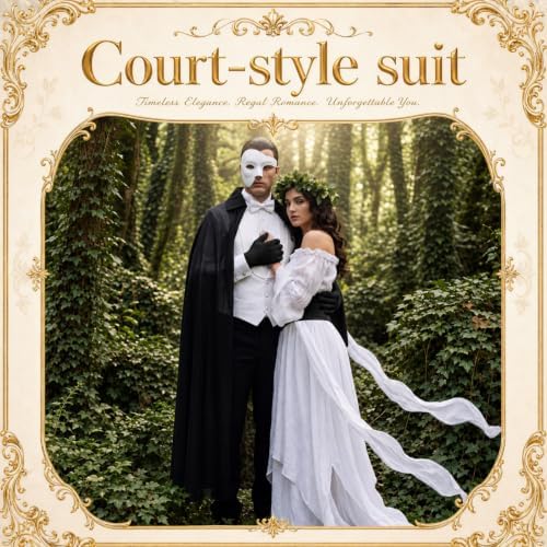Unittype 6 Pcs Opera Costume Halloween Couple Costume Dress Cape