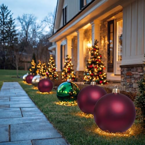 Threan 12 Inch Burgundy Matte Large Christmas Ball Ornament