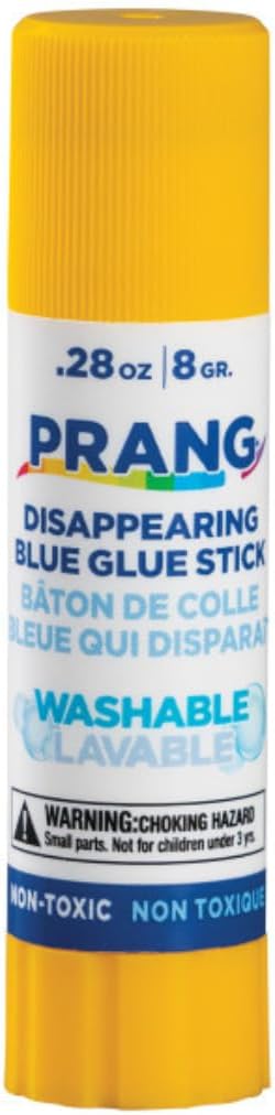 Prang Washable Glue Stick, Blue, 0.28 oz., 12 Count