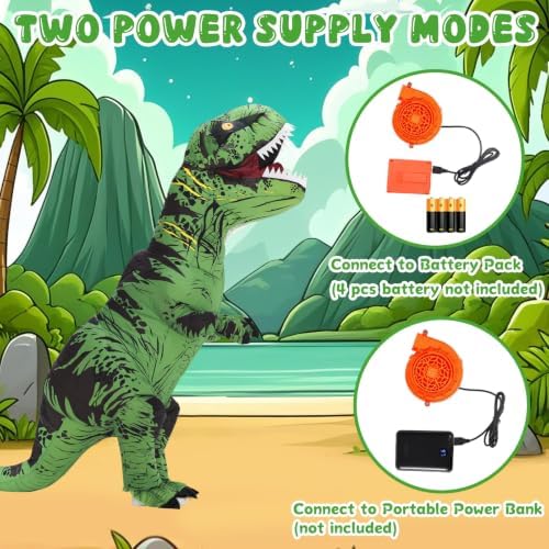 Servllcell Inflatable Dinosaur Costume for Kids/Teens,Halloween Costumes T Rex Blow Up Costumes for Boys Girls,Cosplay