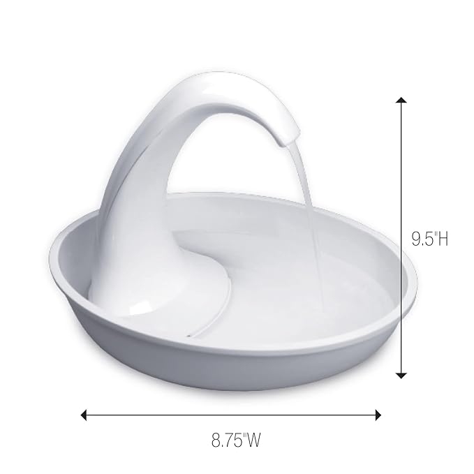 Pioneer Pet Swan Pet Drinking Fountain for Cats and Dogs - 80oz Capacity, Great for Multiple Pets – Great for Pets Who Love the Faucet - Bubbler and Bowl Dispenser Design Keeps Water Moving