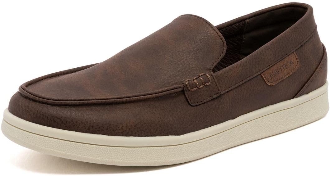 Nautica Men's Slip-On Loafers Casual Moc Toe Sneakers Boat Shoes Slipper for Men – Lightweight & Comfortable - Derwin