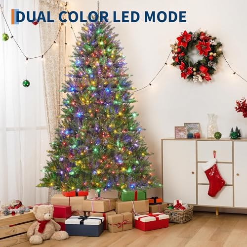 Garvee 9ft Artificial Christmas Tree Prelit, PVC Xmas Tree