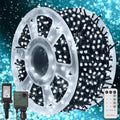 WATERGLIDE 1000 LED Christmas String Lights, 328 FT Green Wire LED Decorative Fairy Lights with Remote & 8 Modes, Waterproof for Outdoor Xmas Holiday Party Garden Wedding Home Decor, Cool White