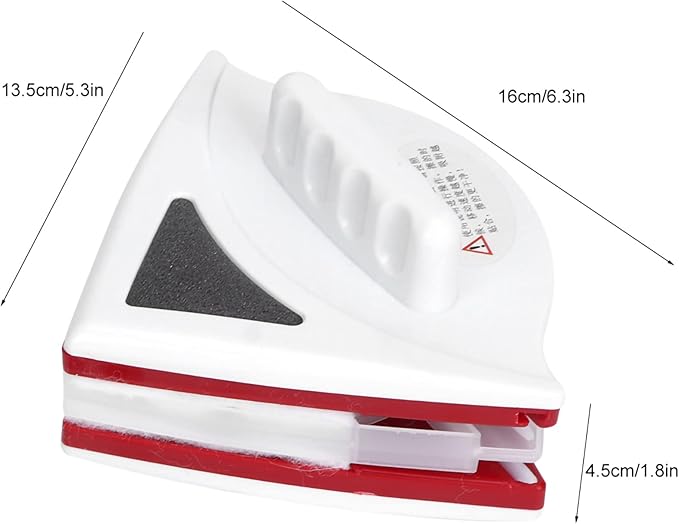 Garosa Portable Double Sided Magnetic Window Cleaner Glass Wiper Tools Glass Cleaner Cleaning Brush for High Rise 15x24mm Double Layer Glass(Red)