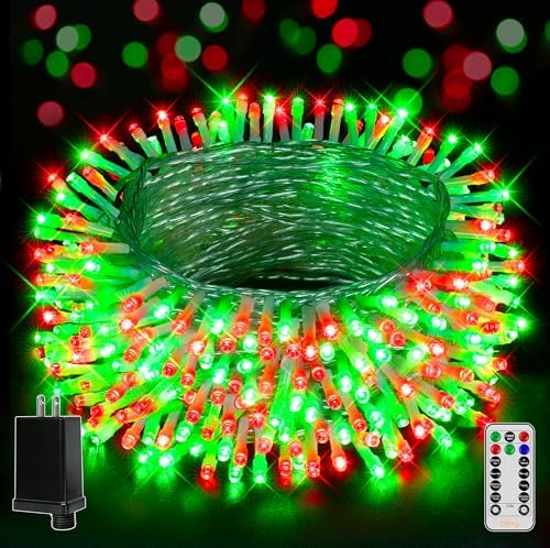 Ollny Christmas Lights Outdoor 800LED 262FT, Red and Green Plug in