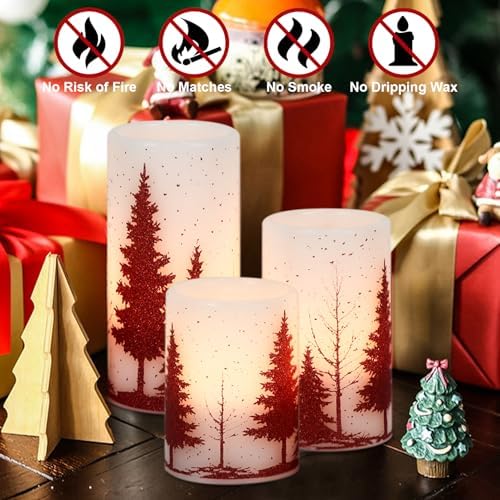Christmas Tree Flameless Candles Battery Operated with 6H Timer