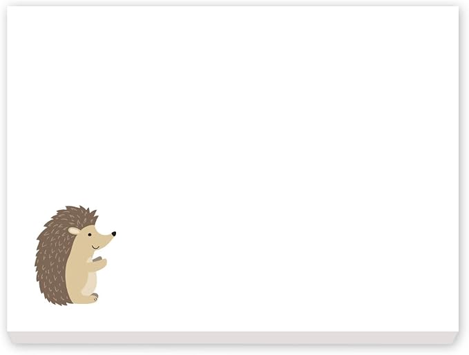 Custom Woodland Creature Hedge Hog Design Post It® Notes - Set of 6-50 Sheets per Post It® Note. Size of Each: 3in x 4in. Made in the USA.