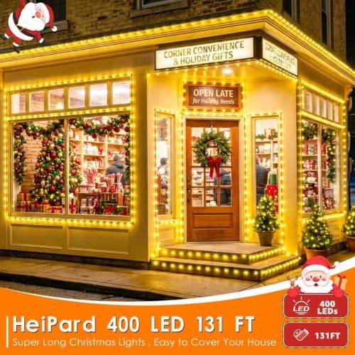 400 LED Christmas Lights Outdoor 131 FT Warm White Remote Plug
