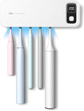 StarWin UV Toothbrush Dryer Holder, Fan Drying and Timer Function, Rechargeable Tooth Brush Holder Wall-Mounted for Bathroom, No Drilling, 5 Slots
