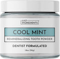 JUST INGREDIENTS Remineralizing Tooth Powder - Fluoride-Free - 1 oz | Hydroxyapatite Formula, Bentonite Clay, Calcium Carbonate, Vegan, Gluten Free, Sensitivity Relief, Adult And Tweens