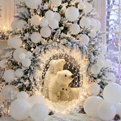 Thenshop 17.7''7.9'' Giant Polar Bear Christmas Decoration LED Plush Bear