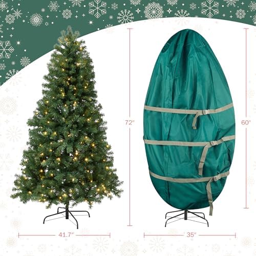 Elf Stor 6ft Prelit Christmas Tree with Upright Storage Bag, Green