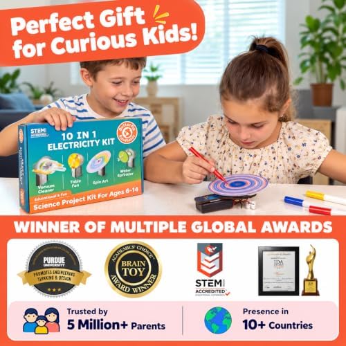 Butterfly EduFields 10in1 STEM Electricity kit for Kids 5-8-12| Science Kit