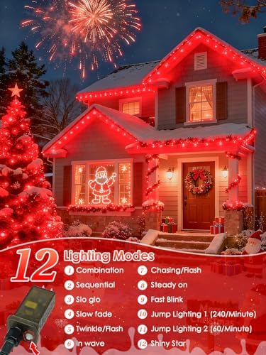 OZS Connectable 2PK 400LED, 164FT Christmas String Lights with Remote