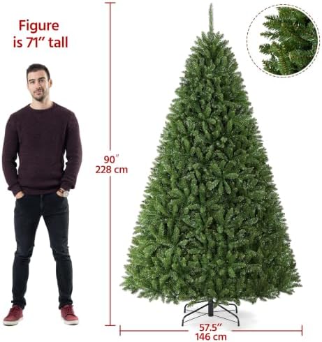 Yaheetech Christmas Tree 7.5ft Unlit Full Artificial Thick Xmas Tree, Green