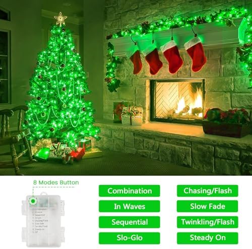 2 Pack 200 LED St. Patrick's Day String Lights Battery Operated with Timer