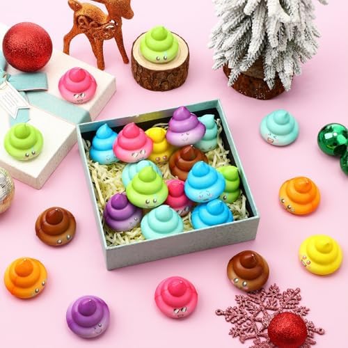 Leyndo 12 Pcs Mini Fake Poop Toys Halloween Party Favors, Multicolor