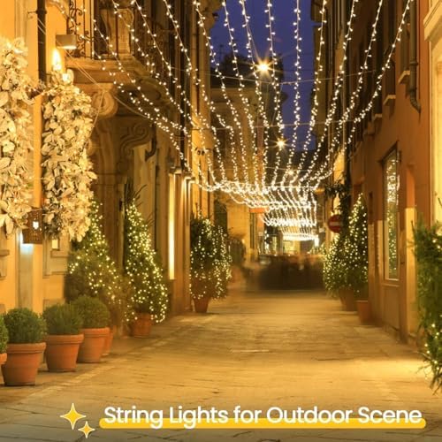 4 Pack 200 LED Battery Operated String Lights, 8 Modes Twinkle Fairy Lights