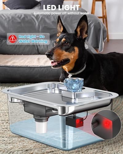 Water Pump Replacement for LESOTC 11L/3Gallon Stainless Steel Dog Water Fountain,Ultra Quite Water Pump for Dog Water Dispenser for Large Dogs Water Drinking Bowl Fountain for Pet, Easy to Clean,Black