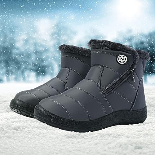 Eagsouni Snow Boots for Women Winter Waterproof Warm Zip Ankle Boots