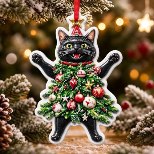 2026 Merry ChristmasWinter Ornament - Screaming Cat Christmas Decoration 3D Animal Decorations for Christmas Trees, Holiday Ornament, Holiday Party Gifts, Gift Ideas & Xmas Gift