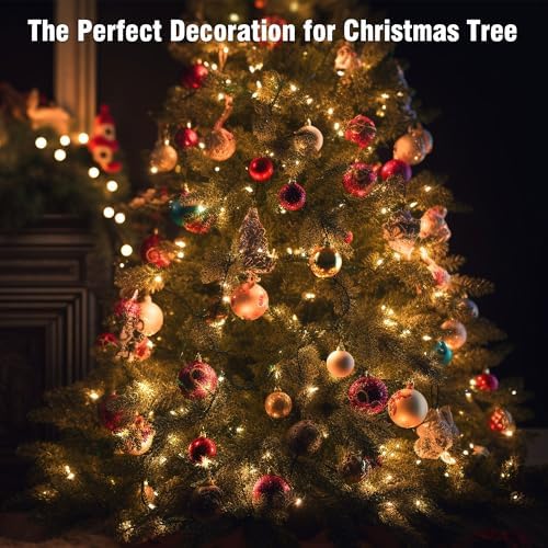 ASENEK Extra Long Christmas Tree Lights 197FT 600 LED Connectable 8 Modes with Timer Decorative String Lights for Xmas Tree Patio Party Warm White