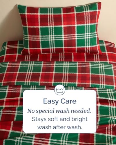 Christmas Sheet Set, Highland Tartan, Holiday Xmas Bedding Set - Twin XL