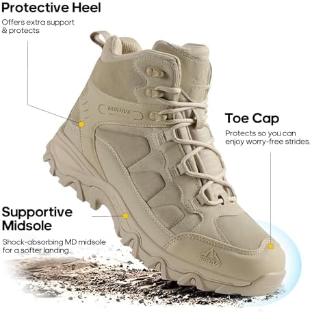 NORTIV 8 Men's Waterproof Lightweight Hiking Boots