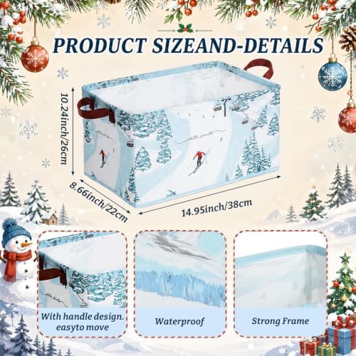 CHENGU 6 Pack Winter Storage Basket Collapsible Skiing Storage Bins