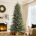 SHareconn 7.5ft Prelit Artificial Aspen Christmas Tree with Remote Control