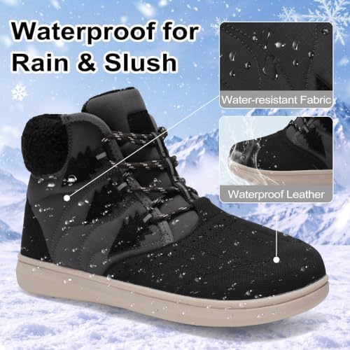 BARERUN Womens Waterproof Winter Snow Boots Lightweight Warm Ankle Booties