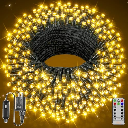Ollny Christmas Tree Lights 800LED 262FT,Warm White, with Remote & Timer