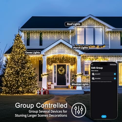 JMEXSUSS 400 LED Smart RGB Icicle Lights for Outside
