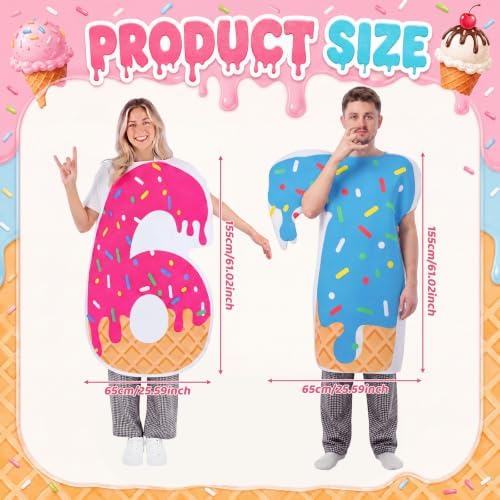 2 Pcs Halloween Ice Cream Drip 6 7 Costume Outfit Accessories
