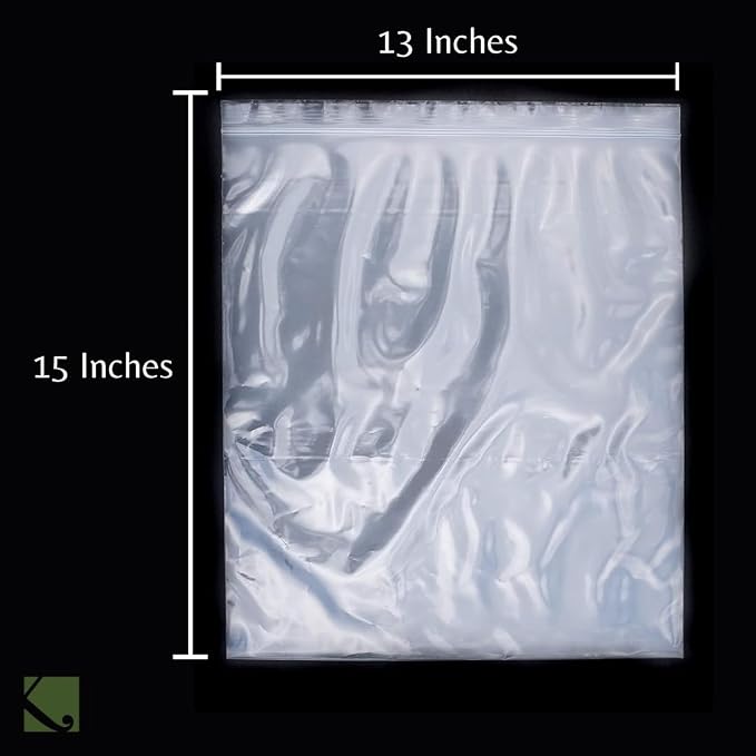4 Mil - 2 Gallon - 13 x 15 Inch - Extra Heavy Duty Zippered Recloseable Plastic Freezer Bags (Pack of 100) with Date Labels