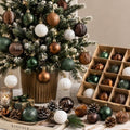 Lunmon 64 Pcs Neutral Christmas Ball Ornaments Brown Green White Xmas Bulbs