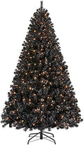 Yaheetech 6ft Pre-lit Christmas Tree with 300 Warm White Lights, Black