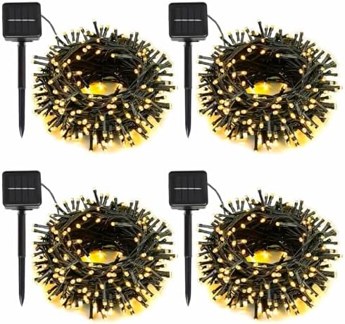 SyouHome Solar String Lights Outdoor, 4 Pack 400 LED Solar Christmas Lights