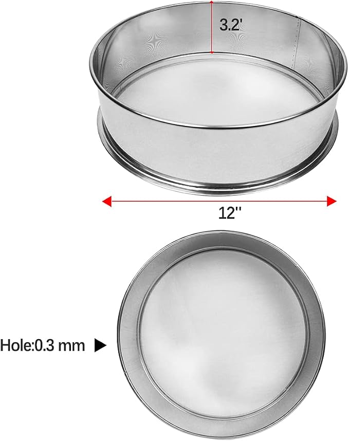 Sidasu Vibrating Sifter Mesh Screen 60 Mesh Stainless Steel Sieve Mesh for Automatic Powder Machine Silver