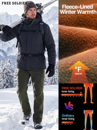 FREE SOLDIER Men's Outdoor Softshell Snow Ski Pants