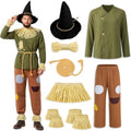 8 Pcs Scarecrow Costume Men Deluxe Adult Halloween Scarecrow Costume