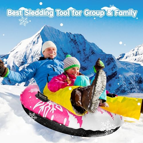 36" Snow Tubes for Kids Adult -Heavy Duty Inflatable Snow Sleds for Toddler Kids Adult Sledding Toys Outdoor Sport Activities Gift for Boys Girls Christmas Winter Toys Suppiles