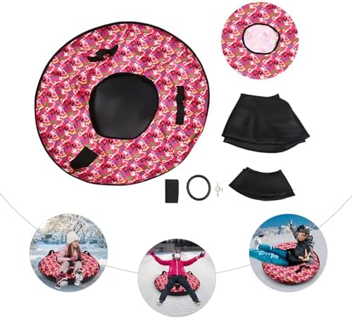 Snow Tube Heavy Duty Inflatable Sledding Tube High Speed Snow Tube Sled Towable Sledding Tube Oxford Cloth Snow Tube for Adults & Kids