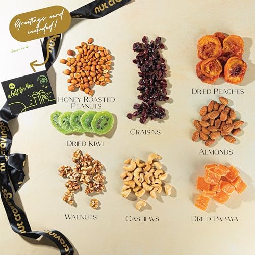 NUT CRAVINGS - Dried Fruit & Mixed Nuts Gift Basket (8 Assortments)