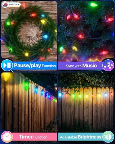 Smart C9 Christmas Lights Outdoor, 100FT 150 LEDs, APP Remote Controlled RGB String Lights with 80+ Modes Color Changing DIY Chasing Xmas Waterproof String Light for Patio Xmas Decor